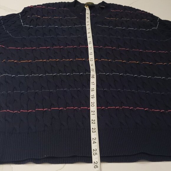 BOBBY Jones Collection V-neck Sweater Navy Blue Ladies Women's Size Large - Picture 8 of 8